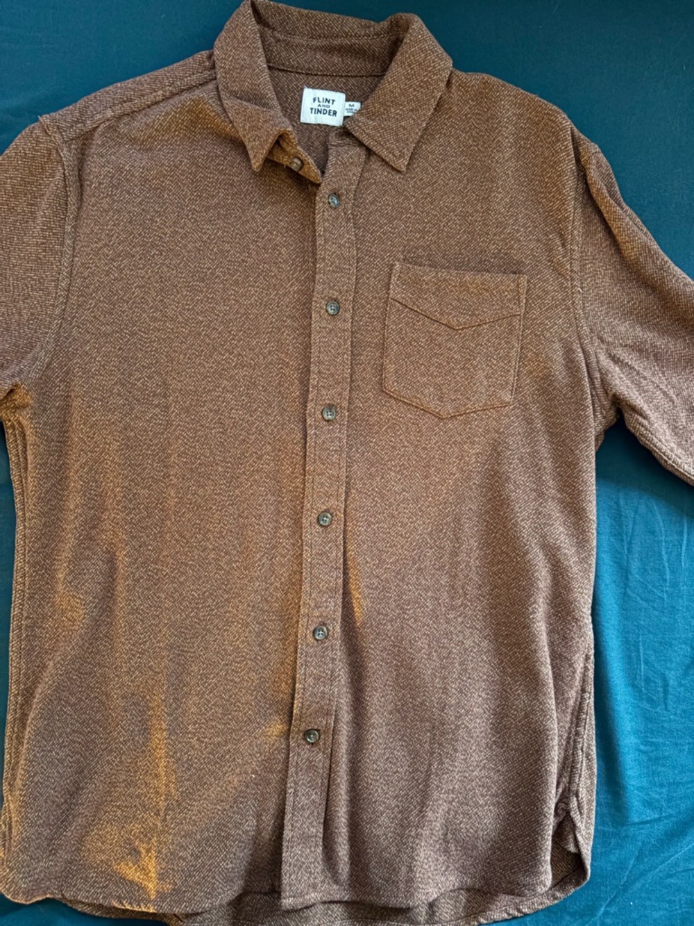 Flint and Tinder Men’s Flannel Architect Shirt in Brown Cappucino Size M NWOT